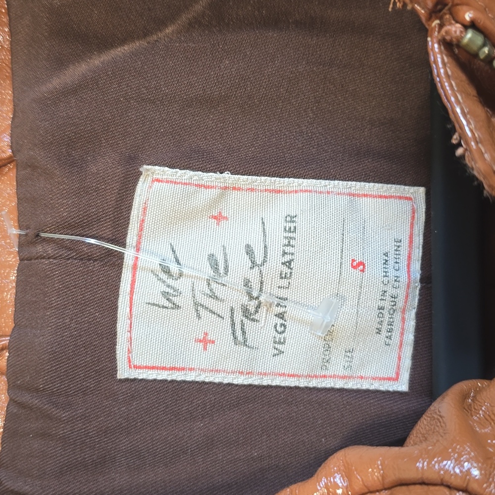 NWOT Free People Josie Faux Leather Vegan Jacket. Small - Picture 6 of 13